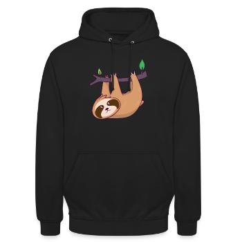 Sloth Sloth Sloth Chill Relax - Sweat-shirt à capuche unisexe - noir - Devant - Alina (178cm) & Michal (187cm)