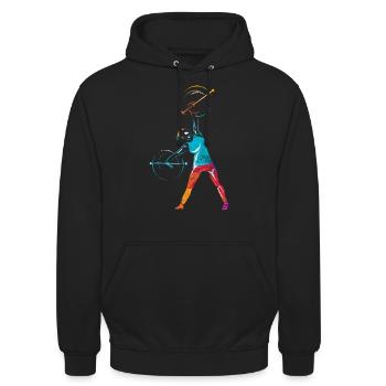 Twirling bar turning - Unisex Hoodie - black - Front - Alina (178cm) & Michal (187cm)