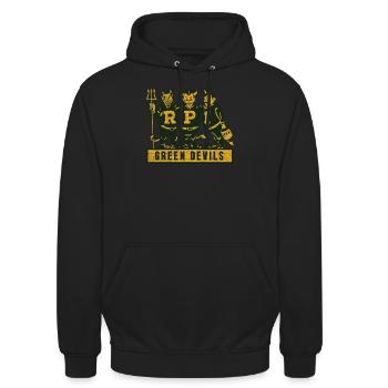 Richmond Professional Institute Gr�ne Teufel - Unisex Hoodie - Schwarz - Vorne - Alina (178cm) & Michal (187cm)