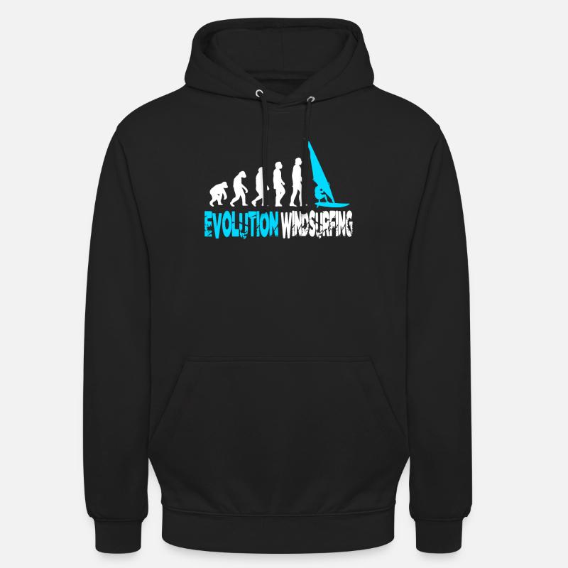 Evolution de la planche à voile - Sweat-shirt à capuche unisexe - noir
