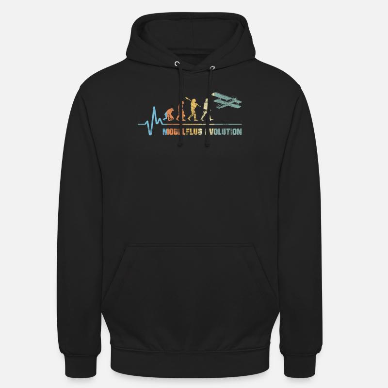 Model flight Sport Evolution Pilot Airplane Vintage - Unisex Hoodie - black