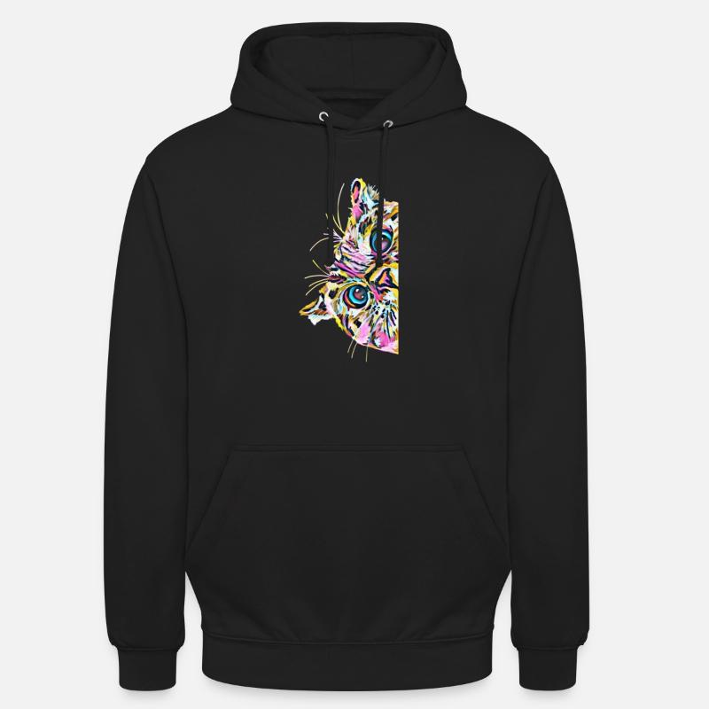 chat - Sweat-shirt à capuche unisexe - noir