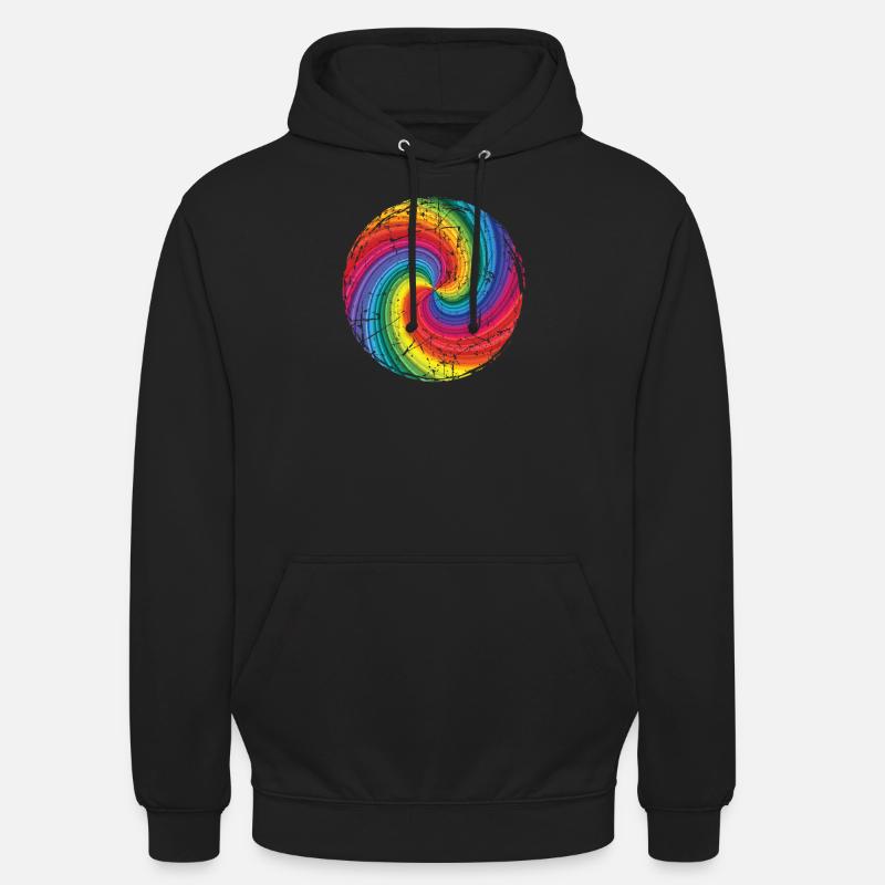 arc en ciel - Sweat-shirt à capuche unisexe - noir