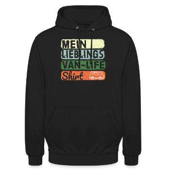 Darling Van-Life camper camping camper - Unisex Hoodie - black - Front - Alina (178cm) & Michal (187cm)