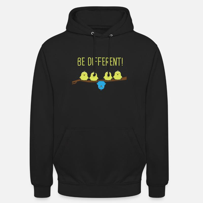 Be different budgerigar bird - Unisex Hoodie - black