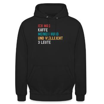 Kaffeetrinker und Hundebesitzer - Unisex Hoodie - Schwarz - Vorne - Alina (178cm) & Michal (187cm)