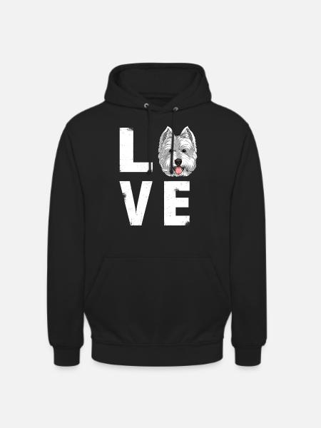 Love West Highland White Terrier Westie Dog - Unisex Hoodie - black