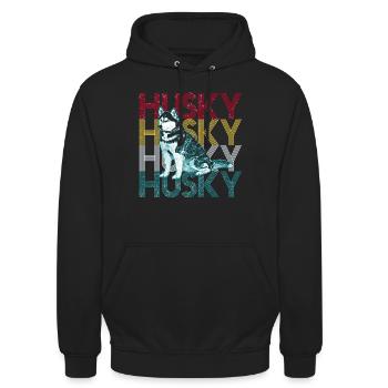 Husky - Unisex Hoodie - Schwarz - Vorne - Alina (178cm) & Michal (187cm)