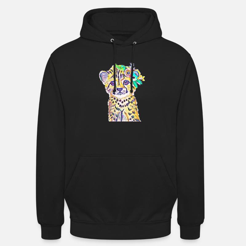 guépard - Sweat-shirt à capuche unisexe - noir