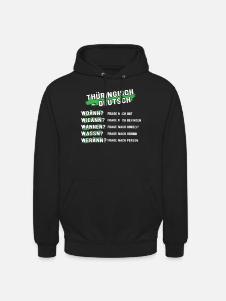 Thüringisch Deutsch Thüringen Sprache Übersetzen - Unisex Hoodie - Schwarz