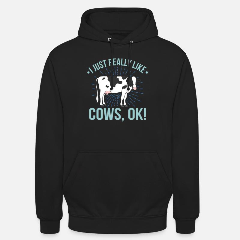 mucca - Felpa con cappuccio unisex - nero