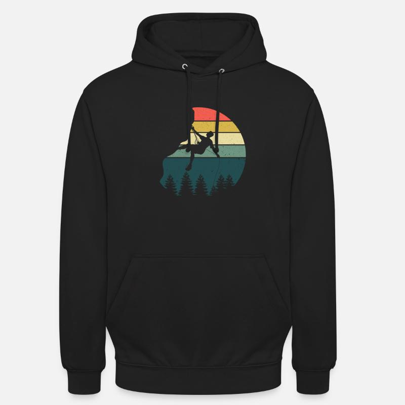 Kletterer Geschenk Bergsteiger Retro Boulder - Unisex Hoodie - Schwarz