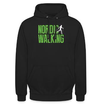 marche nordique - Sweat-shirt à capuche unisexe - noir - Devant - Alina (178cm) & Michal (187cm)