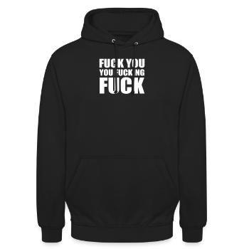 Fuck You You Fucking Fuck Statement - Sweat-shirt à capuche unisexe - noir - Devant - Alina (178cm) & Michal (187cm)