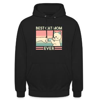 Best cat Mom ever funny Cat Mom Dad - Unisex Hoodie - Schwarz - Vorne - Alina (178cm) & Michal (187cm)