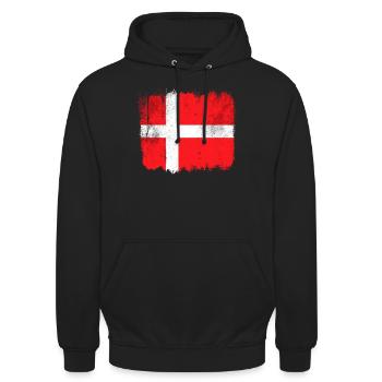 Drapeau danemark - Sweat-shirt à capuche unisexe - noir - Devant - Alina (178cm) & Michal (187cm)