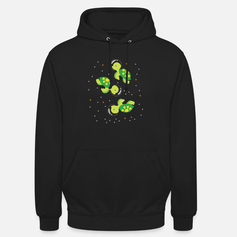 Turtle astronaut outer space - Unisex Hoodie - black