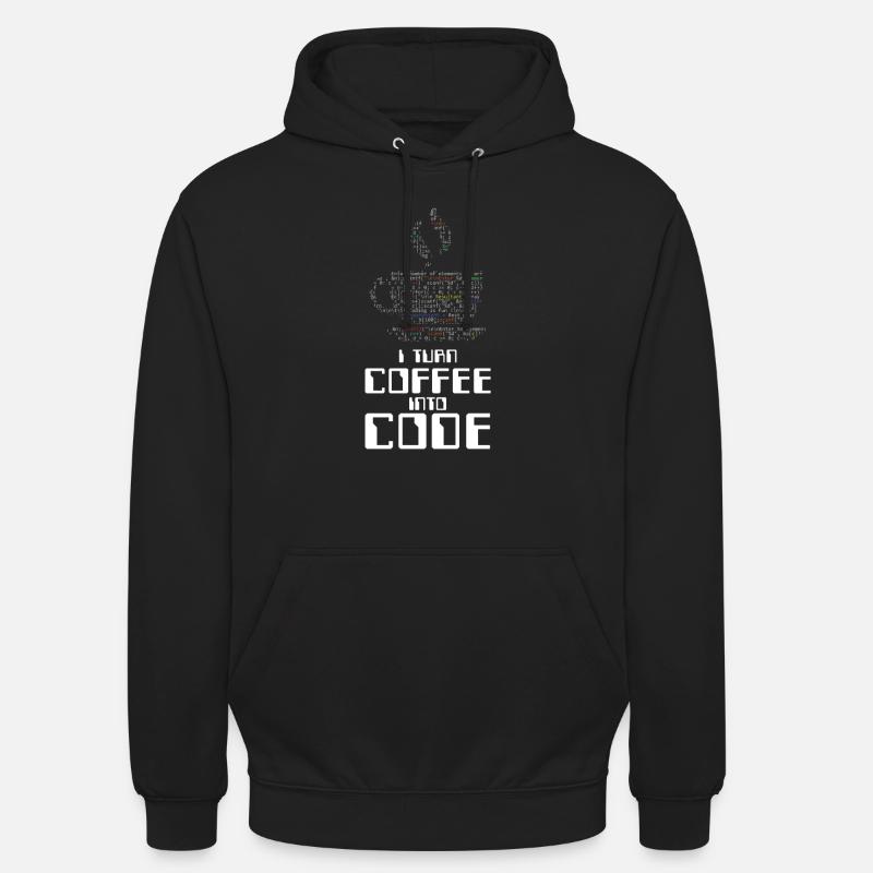 Ich verwandle Kaffee in Code-Codierer, der HTML-Geschenk codiert Unisex Hoodie