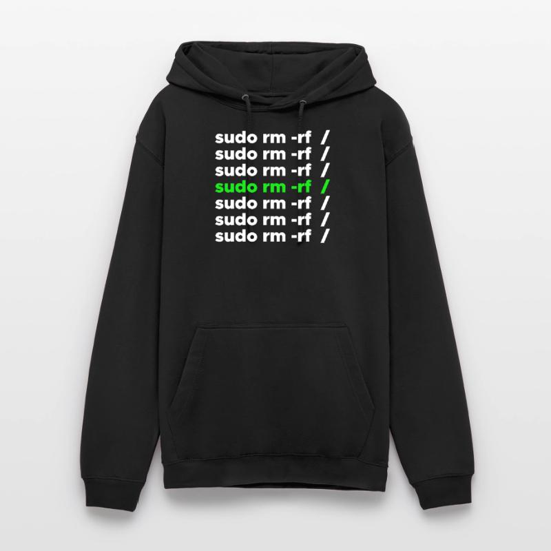 Linux geek sudo rm -rf nerd saying Unisex Hoodie