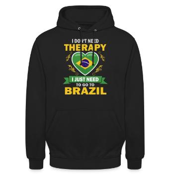 Je n’ai pas besoin d’une thérapie brésil proverbe - Sweat-shirt à capuche unisexe - noir - Devant - Alina (178cm) & Michal (187cm)