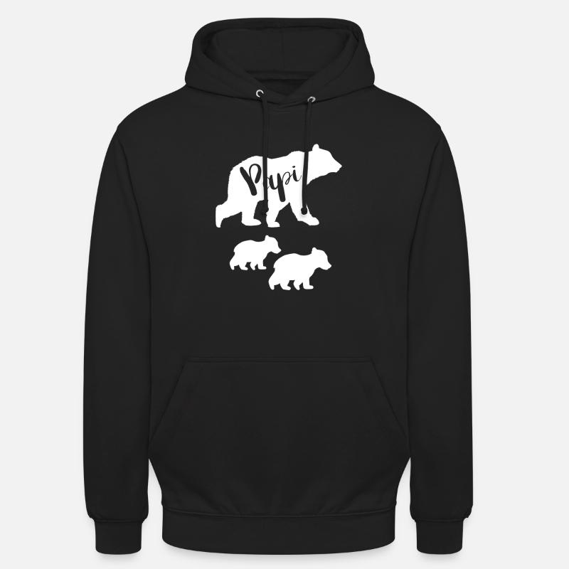 Chemise pour Papi | Cadeau de fête des pères Papi Bear - Sweat-shirt à capuche unisexe - noir
