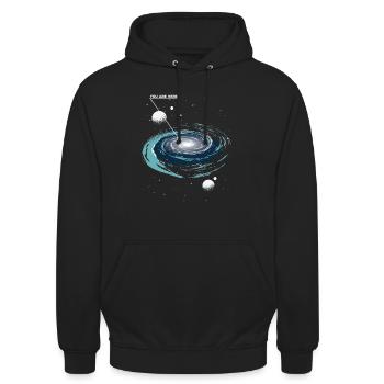 You are here Galaxy - Unisex Hoodie - Schwarz - Vorne - Alina (178cm) & Michal (187cm)
