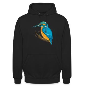 Eisvogel Blauer Vogel - Unisex Hoodie - Schwarz - Vorne - Alina (178cm) & Michal (187cm)