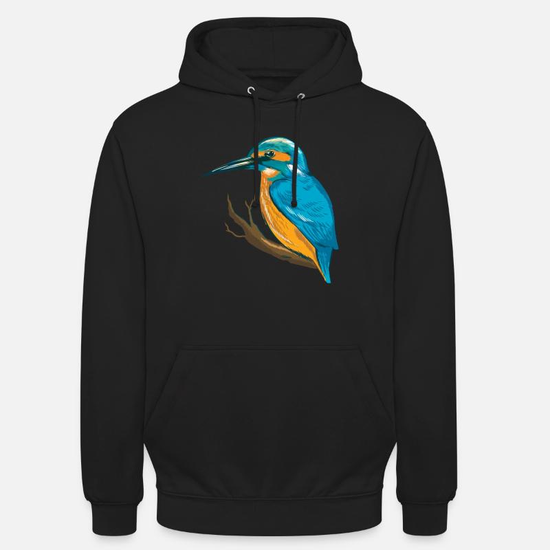 Eisvogel Blauer Vogel - Unisex Hoodie - Schwarz