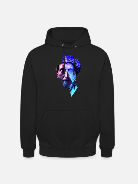 Stoicyzm Marcus Aurelius Purple Uniwersum Artwork - Bluza z kapturem typu unisex - czarny