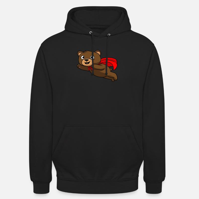 Super héros de l'ours - Sweat-shirt à capuche unisexe - noir