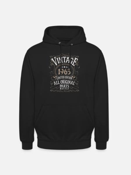 Vintage vintage vintage uit 1963 - Uniseks hoodie - zwart