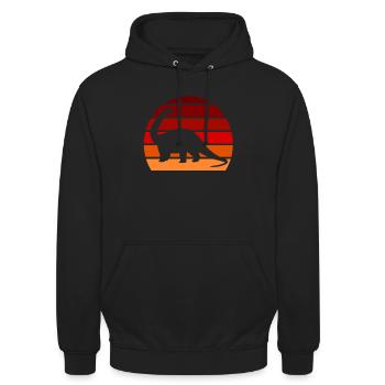 Dinosaure brachiosaure dinosaure à long cou - Sweat-shirt à capuche unisexe - noir - Devant - Alina (178cm) & Michal (187cm)