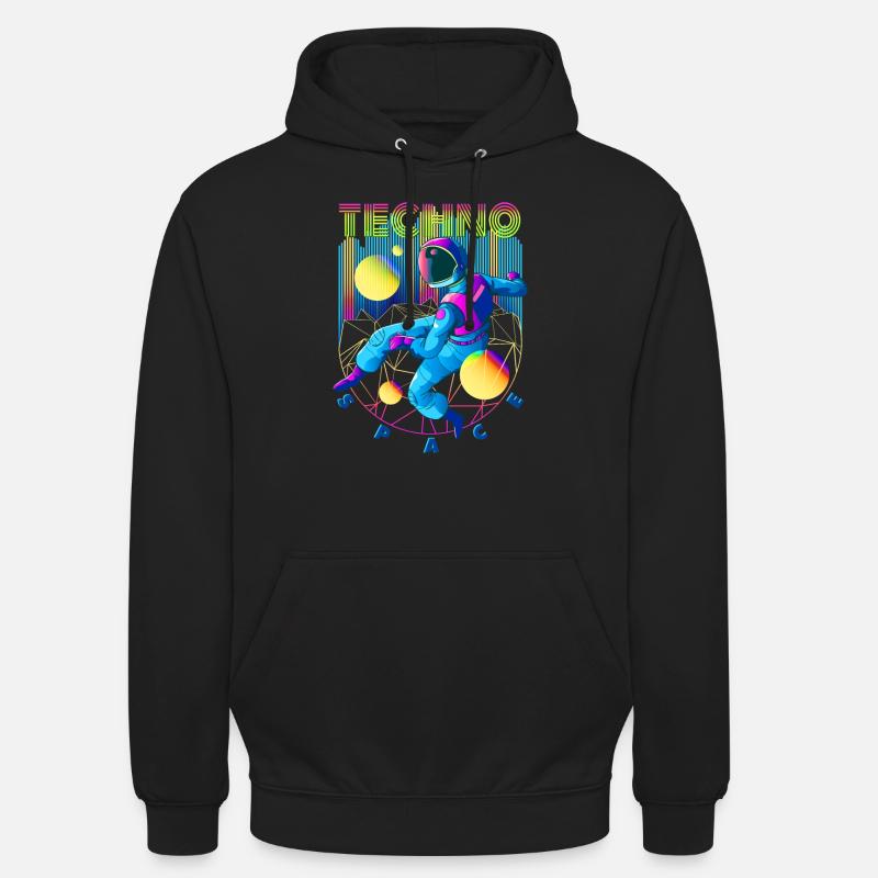 Espace techno - Sweat-shirt à capuche unisexe - noir