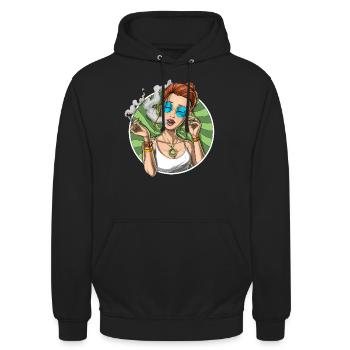 Weed Stoner Smoking Cannabis - Unisex Hoodie - black - Front - Alina (178cm) & Michal (187cm)