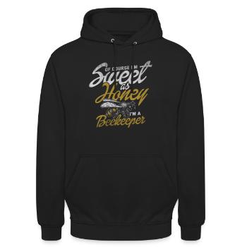 Imker Biene Honig Natur Bienchen Geschenk Imkerin - Unisex Hoodie - Schwarz - Vorne - Alina (178cm) & Michal (187cm)