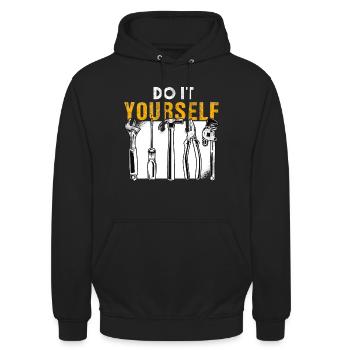 DIY handyman handyman - Unisex Hoodie - black - Front - Alina (178cm) & Michal (187cm)