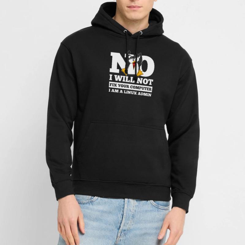 Correction de l'ordinateur Linux SysAdmin Hacker Coder Penguin Sweat-shirt à capuche unisexe
