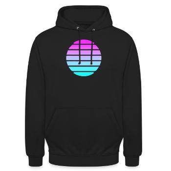 Vaporware Cyber 1970 Techno Culture - Sweat-shirt à capuche unisexe - noir - Devant - Alina (178cm) & Michal (187cm)