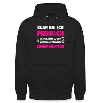 Mutter Peinlich Mama Sprüche - Unisex Hoodie - Schwarz - Vorne - Alina (178cm) & Michal (187cm)