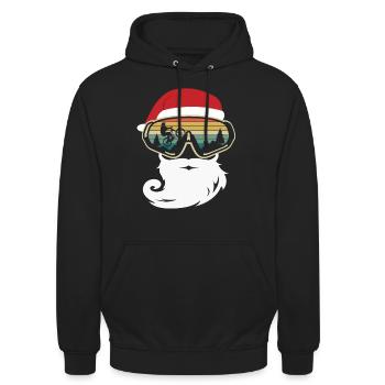 Mountainbike Weihnachten Fahrrad Mountainbiker MTB - Unisex Hoodie - Schwarz - Vorne - Alina (178cm) & Michal (187cm)