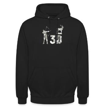 3D archery camouflage - Unisex Hoodie - black - Front - Alina (178cm) & Michal (187cm)
