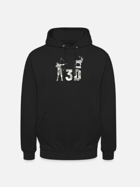 3D Bogenschießen Camouflage - Unisex Hoodie - Schwarz
