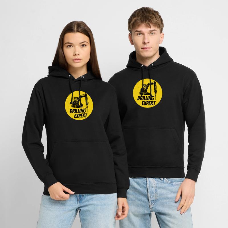 Drilling expert drilling machine construction site construction worker Unisex Hoodie