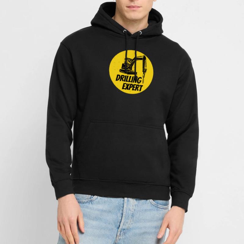 Drilling expert drilling machine construction site construction worker Unisex Hoodie