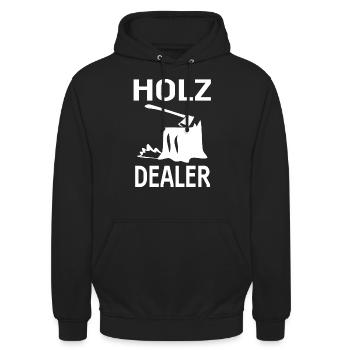 Holzfäller Waldmensch Geschenk - Unisex Hoodie - Schwarz - Vorne - Alina (178cm) & Michal (187cm)