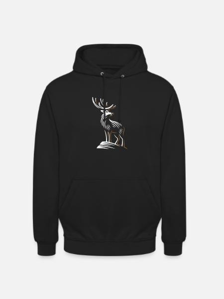 Hirsch Schwarzwald Hirschgeweih - Unisex Hoodie - Schwarz