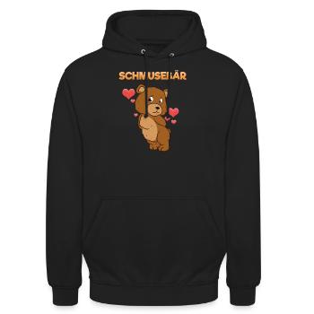 Schmusefreund Schmuse - Unisex Hoodie - Schwarz - Vorne - Alina (178cm) & Michal (187cm)