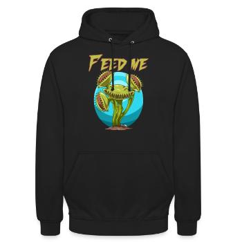 Nourris-moi Dionaea pour un amoureux des plantes et - Sweat-shirt à capuche unisexe - noir - Devant - Alina (178cm) & Michal (187cm)