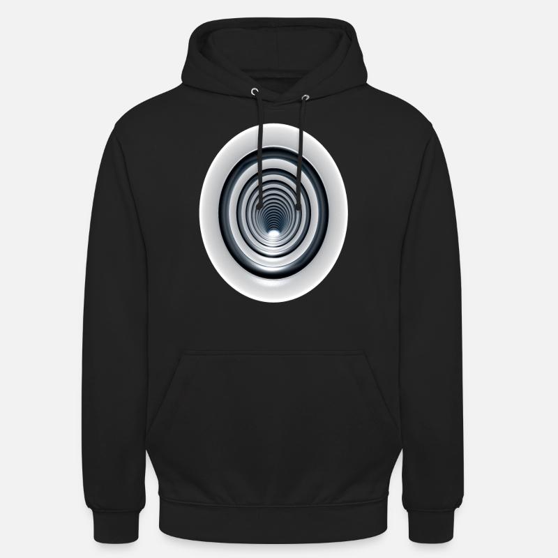 3D vortex effect with swirl / 3D effect swirl - Unisex Hoodie - black
