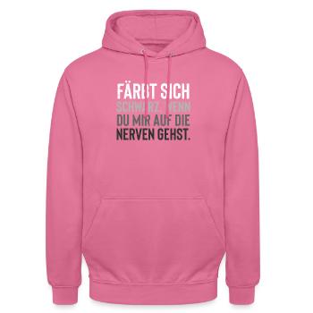 Färbt sich schwarz wen du mir auf die nerven gehst - Unisex Hoodie - Pink - Vorne - Alina (178cm) & Michal (187cm)